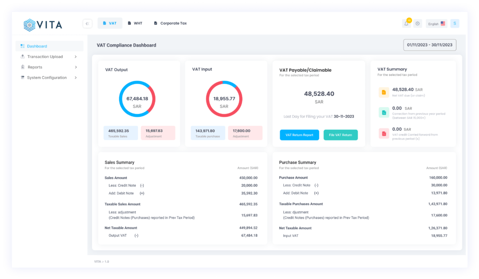 VITA VAT Compliance Dashboard